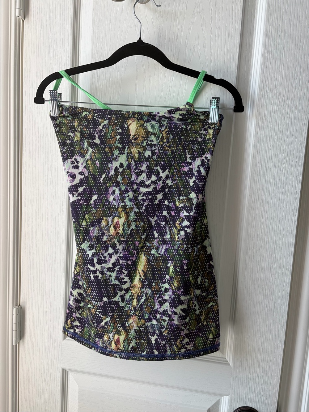 Lululemon Floral Tank Top with Green Straps